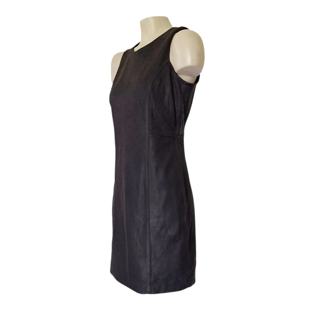 Theyskens Theroy Black Leather Quilted Mini Dress Sexy Luxury Glam 2 - Picture 3 of 10